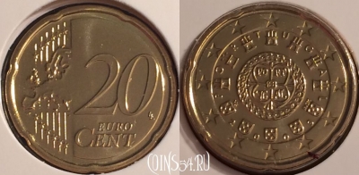 Португалия 20 евроцентов 2009 года, KM# 764, BU, 401l-201