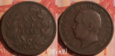 Португалия 20 рейсов 1883 года, KM# 527, 434-136
