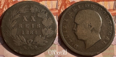 Португалия 20 рейс 1884 года, KM# 527, 249s-008 ♛