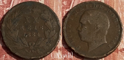 Португалия 20 рейсов 1884 года, KM# 527, 403p-057 ♛