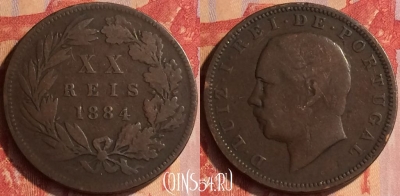 Португалия 20 рейсов 1884 года, KM# 527, 434-135