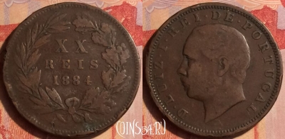 Португалия 20 рейсов 1884 года, KM# 527, 436-027
