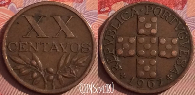 Португалия 20 сентаво 1967 года, KM# 584, 087j-018
