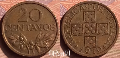Португалия 20 сентаво 1970 года, KM# 595, 419-042