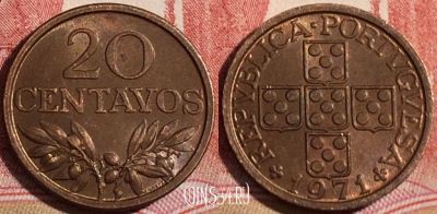 Португалия 20 сентаво 1971 года, KM# 595, 219-071