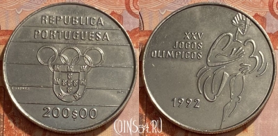 Португалия 200 эскудо 1992 года, KM# 662, 461q-381 ♛
