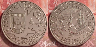 Португалия 200 эскудо 1993 года, KM# 665, UNC, 266j-112