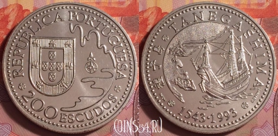 Португалия 200 эскудо 1993 года, KM# 665, UNC, 379j-146