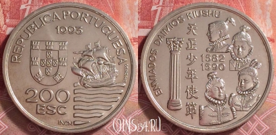 Португалия 200 эскудо 1993 года, KM# 667, UNC, 266j-103