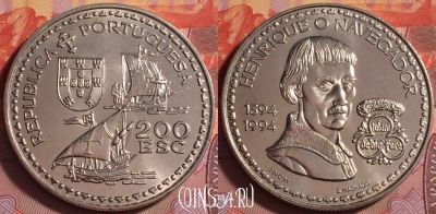 Португалия 200 эскудо 1994 года, KM# 670, UNC, 387j-145