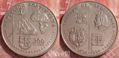 Португалия 200 эскудо 1994 года, KM# 671, UNC, 266j-131