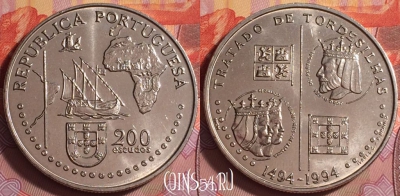 Португалия 200 эскудо 1994 года, KM# 671, UNC, 387j-147