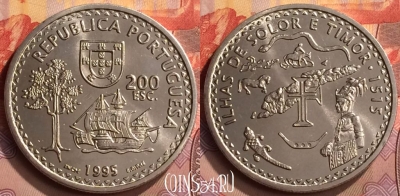 Португалия 200 эскудо 1995 года, KM# 683, UNC, 201m-151 ♛