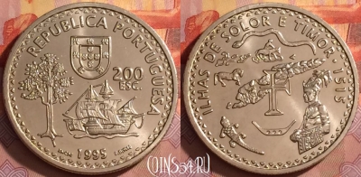 Португалия 200 эскудо 1995 года, KM# 683, UNC, 203l-151