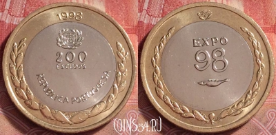 Португалия 200 эскудо 1998 года, KM# 706, UNC, 270j-088