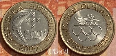 Португалия 200 эскудо 2000 года, KM# 726, 461q-403 ♛
