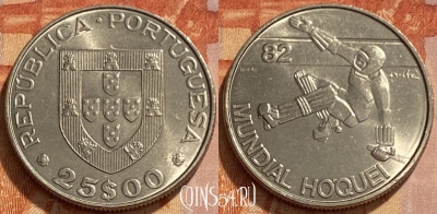 Португалия 25 эскудо 1982 года, KM# 616, 461q-399 ♛