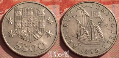 Португалия 5 эскудо 1969 года, KM# 591, 204l-029