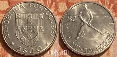 Португалия 5 эскудо 1982 года, KM# 615, 461q-422 ♛