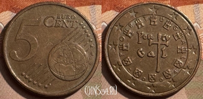 Португалия 5 евроцентов 2004 года, KM# 742, 291s-068