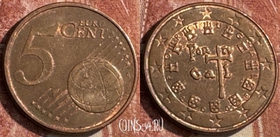 Португалия 5 евроцентов 2008 года, KM# 742, s052s-195