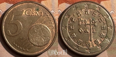 Португалия 5 евроцентов 2009 года, KM# 742, 467s-564