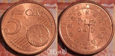Португалия 5 евроцентов 2011 года, KM# 742, 156a-110