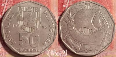 Португалия 50 эскудо 1986 года, KM# 636, 205j-092