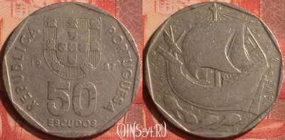 Португалия 50 эскудо 1987 года, KM# 636, 042n-066
