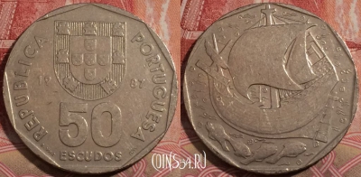 Португалия 50 эскудо 1987 года, KM# 636, 209-043