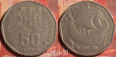 Португалия 50 эскудо 1989 года, KM# 636, 042n-099