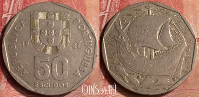 Португалия 50 эскудо 1989 года, KM# 636, 101m-078