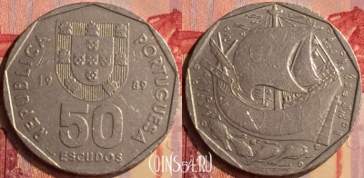 Португалия 50 эскудо 1989 года, KM# 636, 403-060