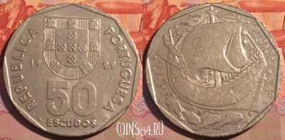 Португалия 50 эскудо 1999 года, KM# 636, 089a-019
