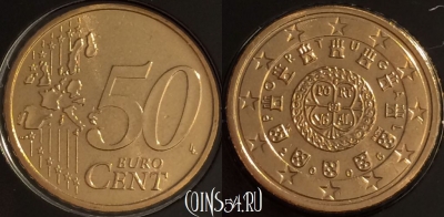 Португалия 50 евроцентов 2006 года, KM# 745, BU, 401l-210