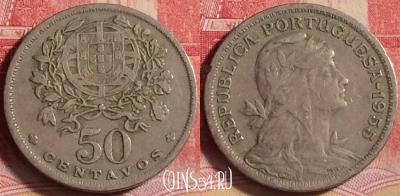 Португалия 50 сентаво 1955 года, KM# 577, 202j-128