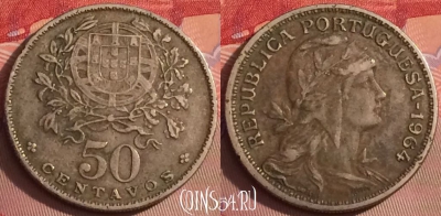 Португалия 50 сентаво 1964 года, KM# 577, 085j-085