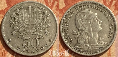 Португалия 50 сентаво 1966 года, KM# 577, 461q-428 ♛