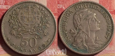 Португалия 50 сентаво 1967 года, KM# 577, 215j-143