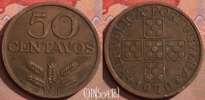 Португалия 50 сентаво 1970 года, KM# 596, 090l-007