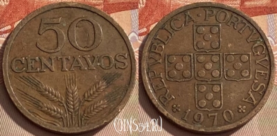 Португалия 50 сентаво 1970 года, KM# 596, 426q-102