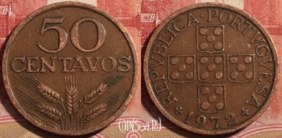 Португалия 50 сентаво 1972 года, KM# 596, 219-031