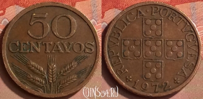 Португалия 50 сентаво 1972 года, KM# 596, 244m-085