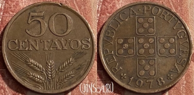 Португалия 50 сентаво 1978 года, KM# 596, 462q-494
