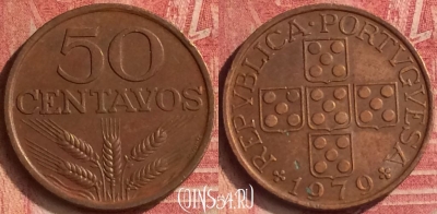 Португалия 50 сентаво 1979 года, KM# 596, 359n-109