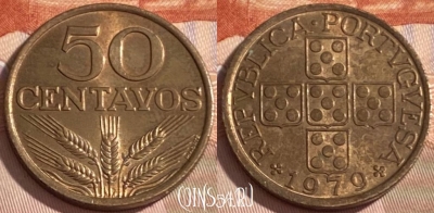 Португалия 50 сентаво 1979 года, KM# 596, 394r-116 ♛