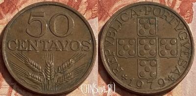 Португалия 50 сентаво 1979 года, KM# 596, 445q-017