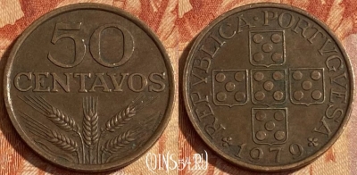 Португалия 50 сентаво 1979 года, KM# 596, 462r-273 ♛