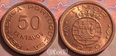 Португальский Тимор 50 сентаво 1970 года, UNC, 121j-036