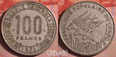 Конго 100 франков 1972 года, KM# 1, 144j-073